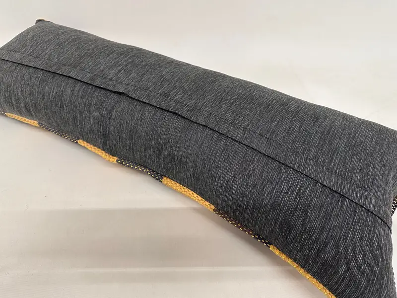 Boho -Kissen, antike Kissen, traditionelles Kissengehäuse, Kissenbedeckung, Kilimkissenschein, 12 x 36 gelbe Kissengehäuse, Sesselkissenschein - 7