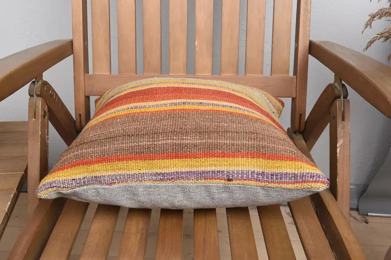 16x16 Red Pillow, Boho Chic Pillow Sham, Pillow, Interior Designer Pillow, Vintage Throw Cushion Cover, Boho Pillow Sham Cover, Throw Kilim Pillow - 5