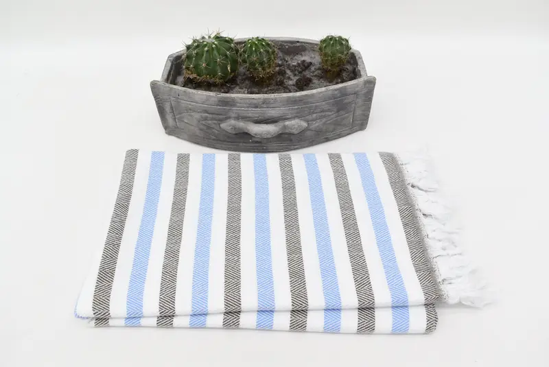 Organic Turkish towel, Custom Name Towel, Sand-free towel, Handmade Gift, Personalized Towel, Beach Towel Bulk, 64x40 Cotton Striped Towel - 3