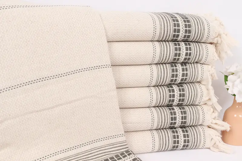 Valentines Gift, Oversized Beach Towel, Decorative Blanket, Turkish Blanket Queen, Custom Blanket, 96x94 Linen Striped Towel, Personalized Blanket - 1