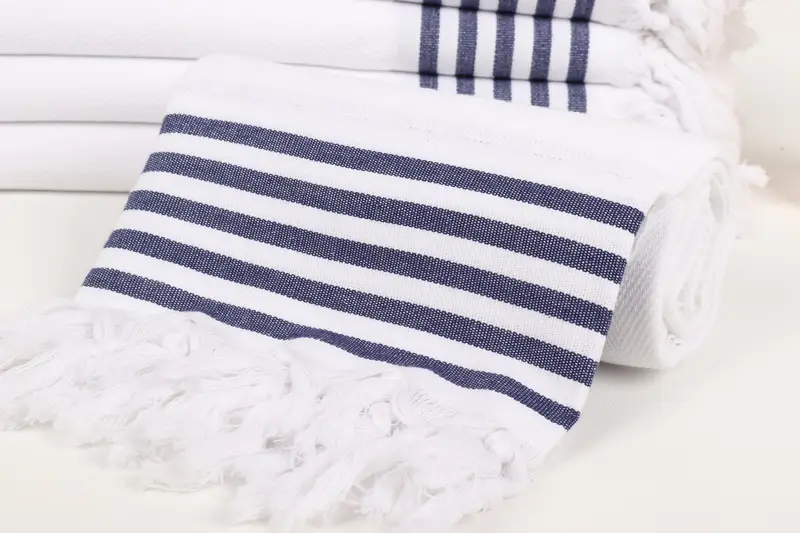 Custom Wedding Gifts, Fouta towel, Wedding Gift Ideas, Soft organic Turkish peshtemal for luxury spa use, Handmade Gift, 70x40 Cotton Striped Towel - 4