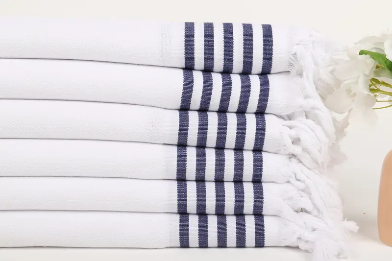 Custom Wedding Gifts, Fouta towel, Wedding Gift Ideas, Soft organic Turkish peshtemal for luxury spa use, Handmade Gift, 70x40 Cotton Striped Towel - 3