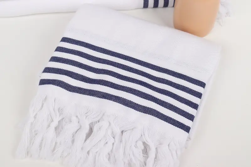 Custom Wedding Gifts, Fouta towel, Wedding Gift Ideas, Soft organic Turkish peshtemal for luxury spa use, Handmade Gift, 70x40 Cotton Striped Towel - 5
