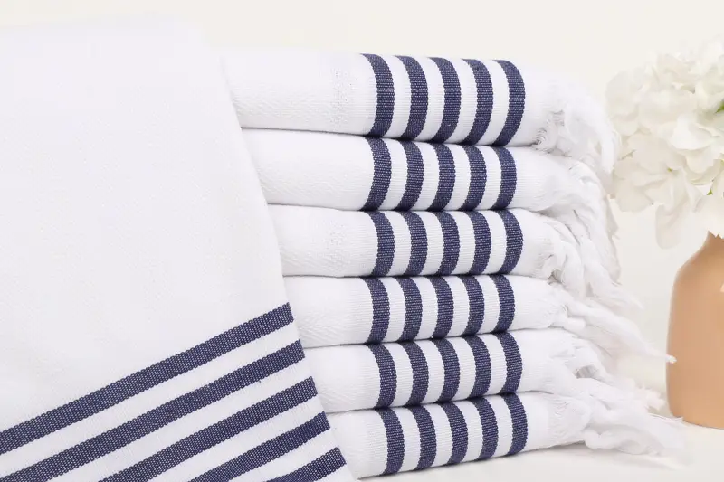 Custom Wedding Gifts, Fouta towel, Wedding Gift Ideas, Soft organic Turkish peshtemal for luxury spa use, Handmade Gift, 70x40 Cotton Striped Towel - 1