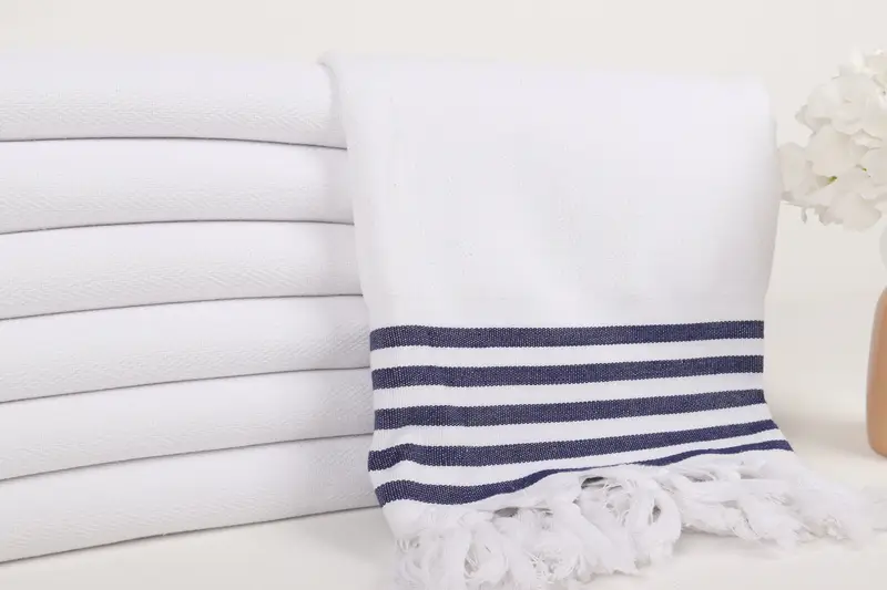 Custom Wedding Gifts, Fouta towel, Wedding Gift Ideas, Soft organic Turkish peshtemal for luxury spa use, Handmade Gift, 70x40 Cotton Striped Towel - 2