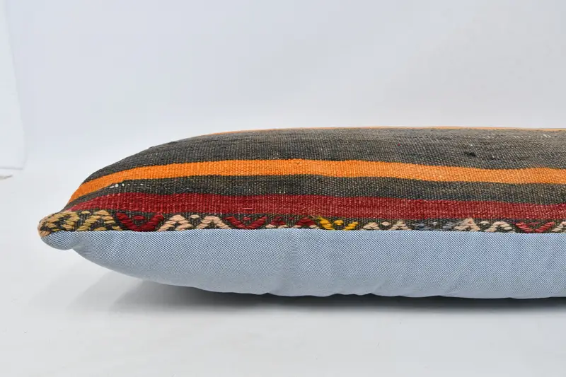 Kilim Cushion Sham, Ethnic Throw Cushion Case, Kilim Pillow, Ethnical Kilim Rug Pillow, 12x48 Red Pillow, Pillow, Ethnic Pillow Sham - 6