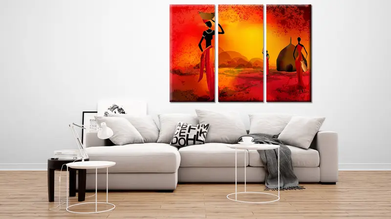 African Ethnic Art, Retro Vintage Wall Art, Canvas Print, African Painting, African Wall Decor, African Art Canvas, Abstract African Canvas - 3