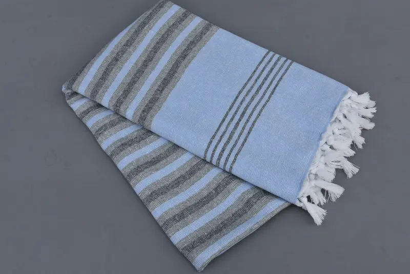 Organic Turkish towel, Fringed Turkish peshtemal beach towel USA, Bathroom Towel, 64x36 Cotton Striped Terry Towel, Travel towel, Cotton towel - 7