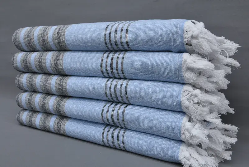 Organic Turkish towel, Fringed Turkish peshtemal beach towel USA, Bathroom Towel, 64x36 Cotton Striped Terry Towel, Travel towel, Cotton towel - 1