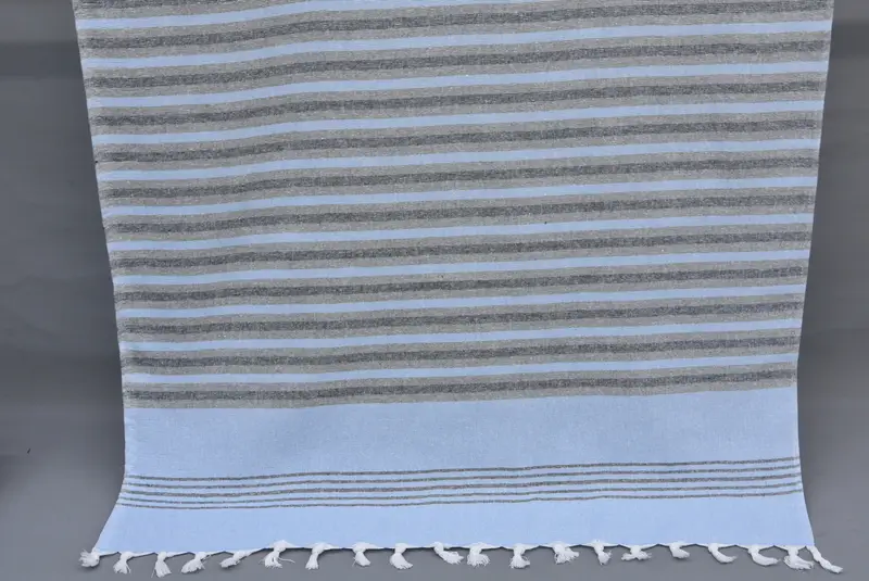 Organic Turkish towel, Fringed Turkish peshtemal beach towel USA, Bathroom Towel, 64x36 Cotton Striped Terry Towel, Travel towel, Cotton towel - 5