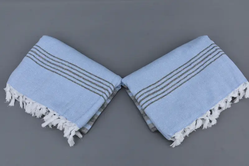 Organic Turkish towel, Fringed Turkish peshtemal beach towel USA, Bathroom Towel, 64x36 Cotton Striped Terry Towel, Travel towel, Cotton towel - 4