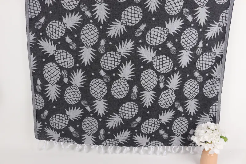 Bridal Shower Favors Black Cotton Towel Personalized, 36x71 Inches