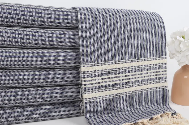 68x38 Cotton Striped Towel, Gym Towel, Memorial Gift, Wedding Gift, Absorbent Turkish towel, Personalized Bridesmaid Beach Towel, Bridal Shower Gift - 2