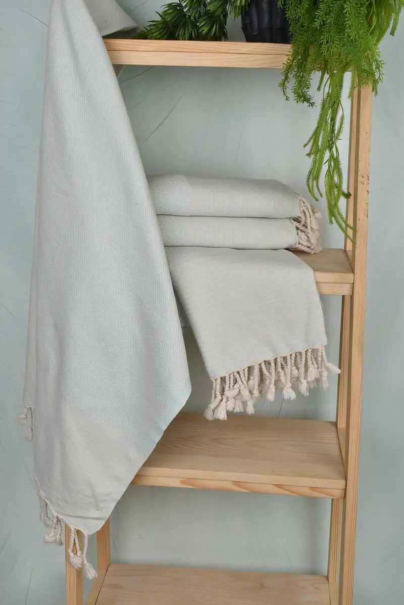 Sand-resistant towel, Soft and absorbent Turkish towel, Best Friend Gift, 70x36 Cotton Striped Towel, Personalized Wedding Gift, Personalised Gift - 6