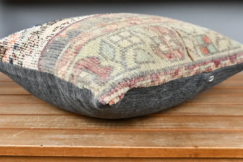 Pillow Cover, Patio Cushion Case, Gift Pillow, Sofa Pillow, Kilim Pillow Cover, Kilim Cushion Sham, 16x16 Blue Pillow Sham - 3