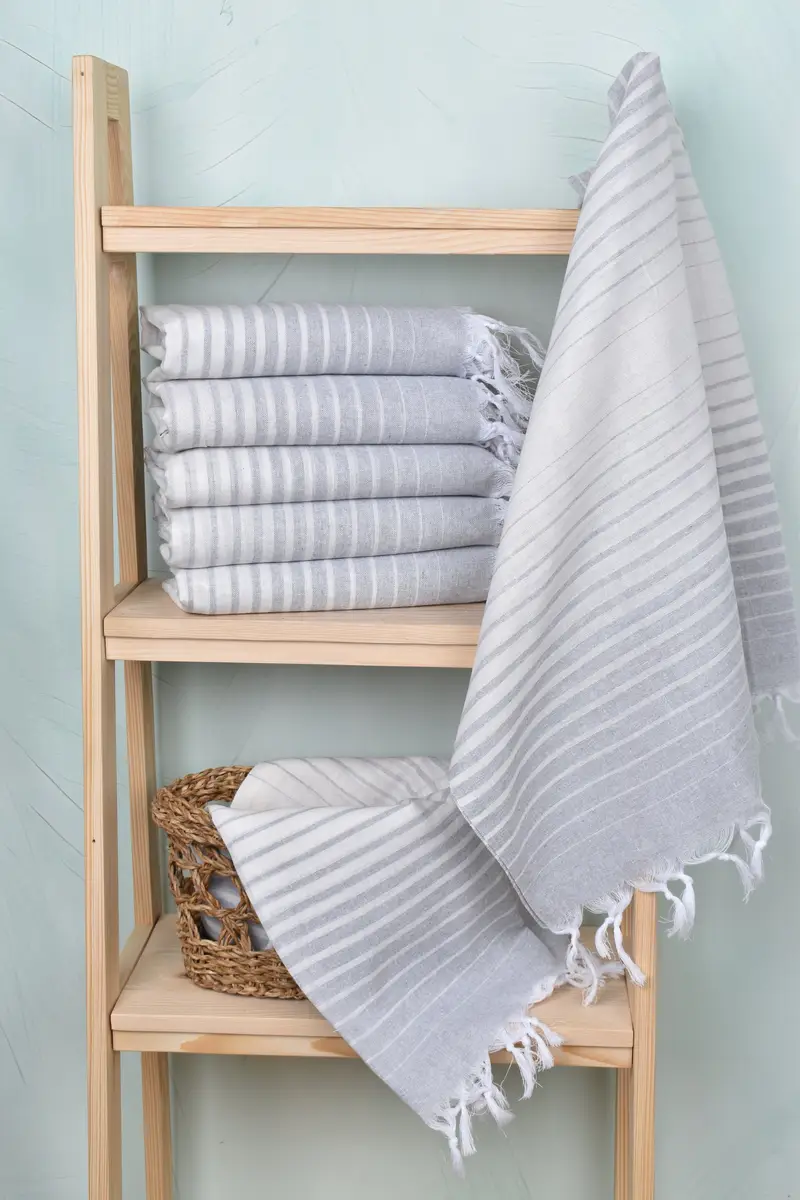 Embroidered Beach Towel, Travel Towel, Boyfriend Christmas Gift, Beach towel, 70x40 Cotton Striped Towel, Beach Towel Gift, Turkish Towel USA - 3