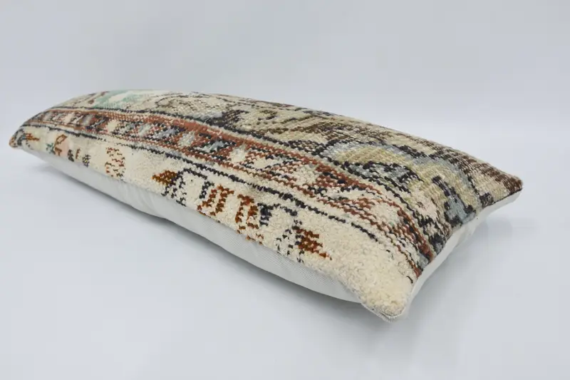 Cushion Case, 12x36 Green Cushion, Turkish Pillow, Kilim Pillow, Gift Pillow, Bolster Throw Cushion Case, Bolster Cushion, Tribal Pillow Sham - 5