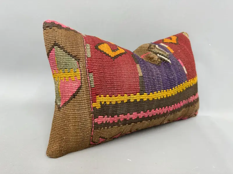 Vintage Kilim Pillow, Pillow Sham, 12x20 Red Pillow Sham, Vintage Pillow, Kilim Pillow, Garden Pillow Sham, Turkish Rugs Pillow Sham - 2