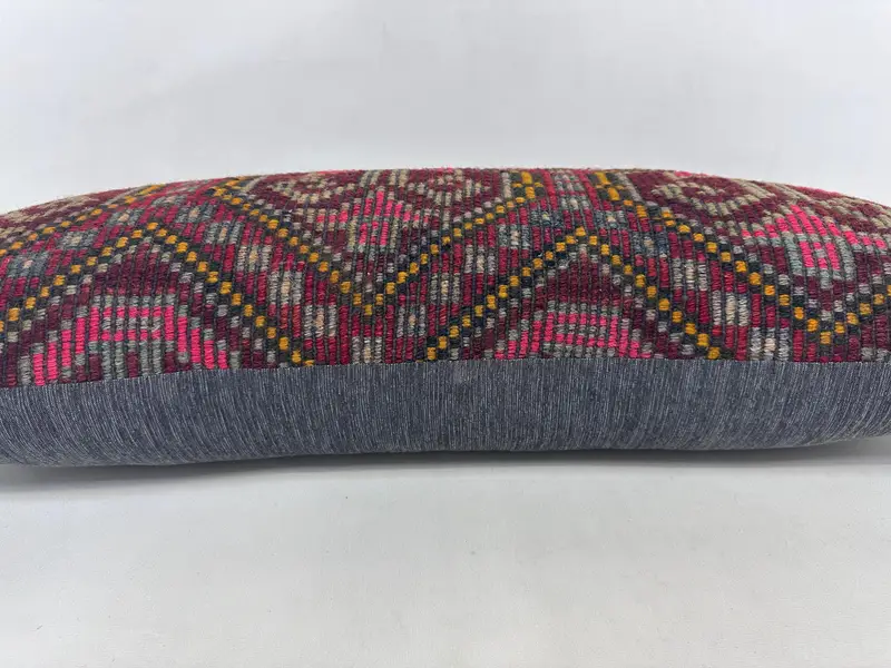 Vintage Pillow, Cozy Throw Pillow Cover, Boho Chic Pillow, Handmade Kilim Cushion, 16x36 Red Pillow Case, Throw Kilim Pillow, Cushion - 5