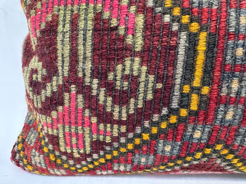 Vintage Pillow, Cozy Throw Pillow Cover, Boho Chic Pillow, Handmade Kilim Cushion, 16x36 Red Pillow Case, Throw Kilim Pillow, Cushion - 2