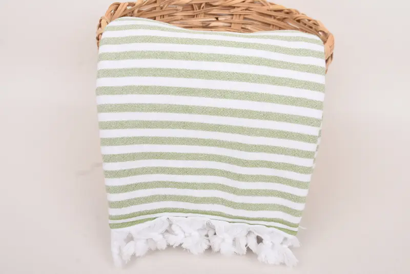 Monogrammed Beach Towel, Organic Beach Towel, Travel Towel, Wedding Gift, 70x36 Linen Terry Striped Towel, Custom Wedding Gifts, Bridal Shower Favor - 5