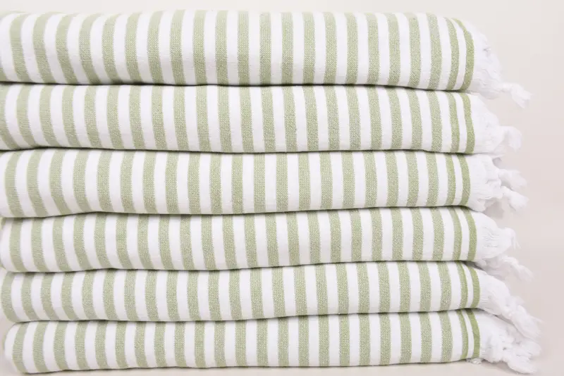 Monogrammed Beach Towel, Organic Beach Towel, Travel Towel, Wedding Gift, 70x36 Linen Terry Striped Towel, Custom Wedding Gifts, Bridal Shower Favor - 3