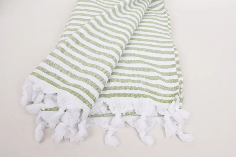 Monogrammed Beach Towel, Organic Beach Towel, Travel Towel, Wedding Gift, 70x36 Linen Terry Striped Towel, Custom Wedding Gifts, Bridal Shower Favor - 8