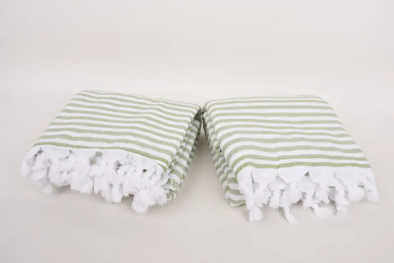 Monogrammed Beach Towel, Organic Beach Towel, Travel Towel, Wedding Gift, 70x36 Linen Terry Striped Towel, Custom Wedding Gifts, Bridal Shower Favor - 6