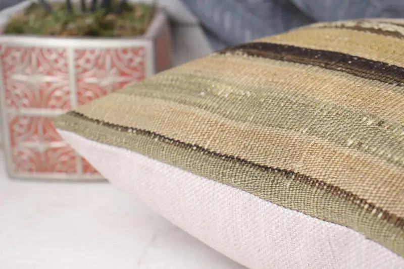 12x12 Beige Pillow Case, Ethnical Kilim Rug Pillow, Vintage Kilim Pillow, Cushion Cover, Kilim Pillow Cover, Vintage Kilim Pillow Pillow Sham - 7