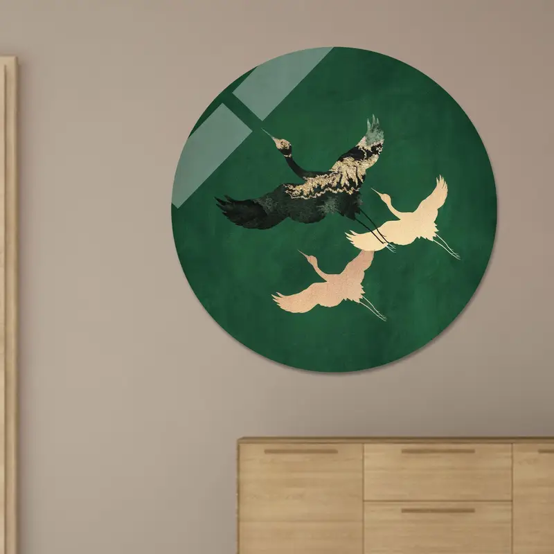 Modern Japon Vinç Soyut Kanvas Tablo - Zarif Duvar Tablosu