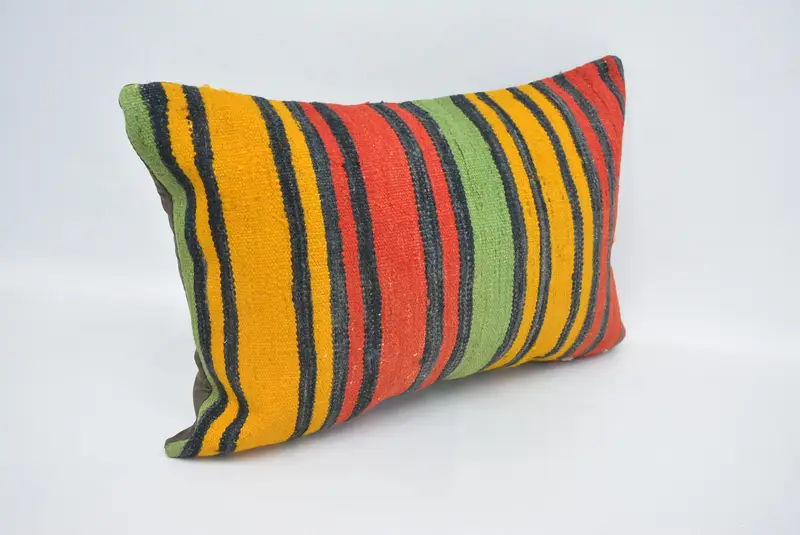 Pillow Case, Pillow for Sofa, Decorative Pillow, Vintage Kilim Throw Pillow, 16x24 Red Cushion Case, Couch Cushion, Kilim Pillow - 3