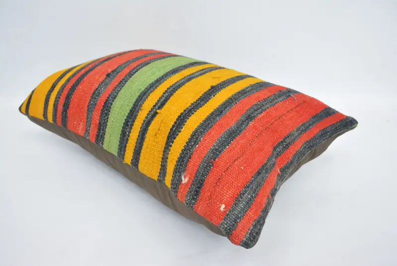 Pillow Case, Pillow for Sofa, Decorative Pillow, Vintage Kilim Throw Pillow, 16x24 Red Cushion Case, Couch Cushion, Kilim Pillow - 6