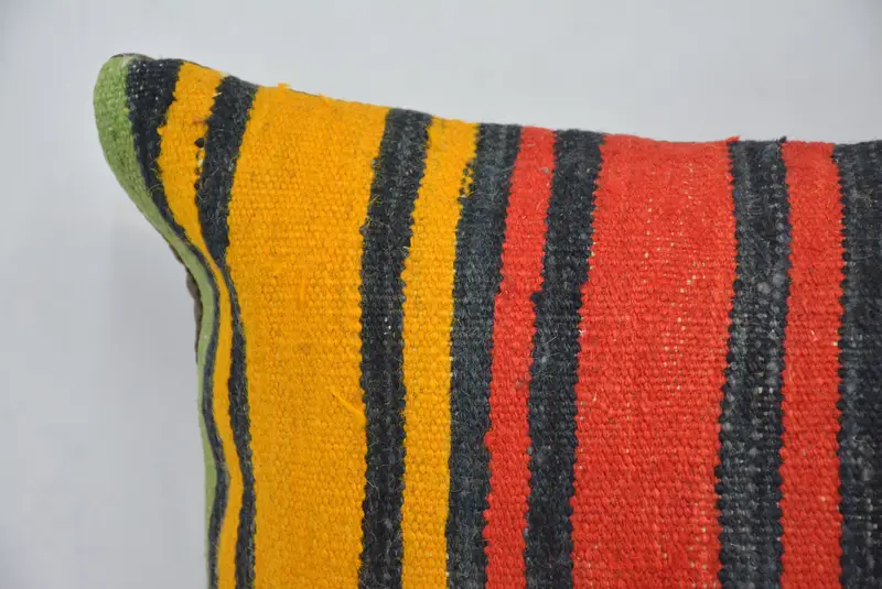 Pillow Case, Pillow for Sofa, Decorative Pillow, Vintage Kilim Throw Pillow, 16x24 Red Cushion Case, Couch Cushion, Kilim Pillow - 2