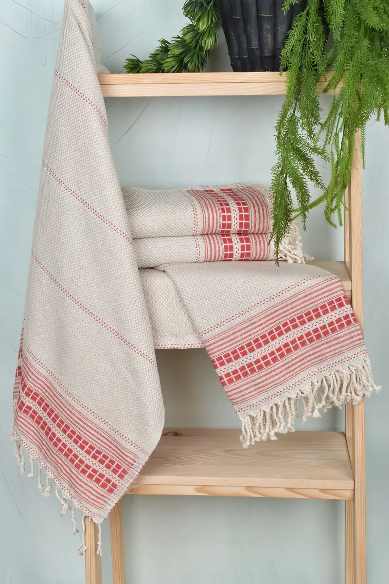 68x40 Linen Striped Towel, Embroidered Beach Towel, Monogram Beach Towel, Travel towel, Quick-dry towel, Wedding Towel, Mother Of The Groom Gift - 6