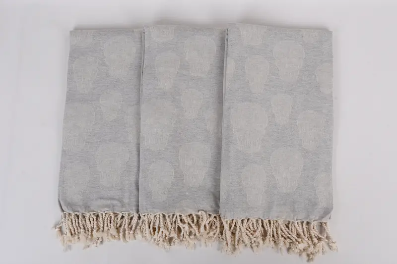 Sand-resistant towel, Bridal Shower Gift, Bridesmaid Towel, 68x36 Cotton Skull Patterned Towel, Turkish hand towel, Beach Towel Monogram, Peshtemal - 8
