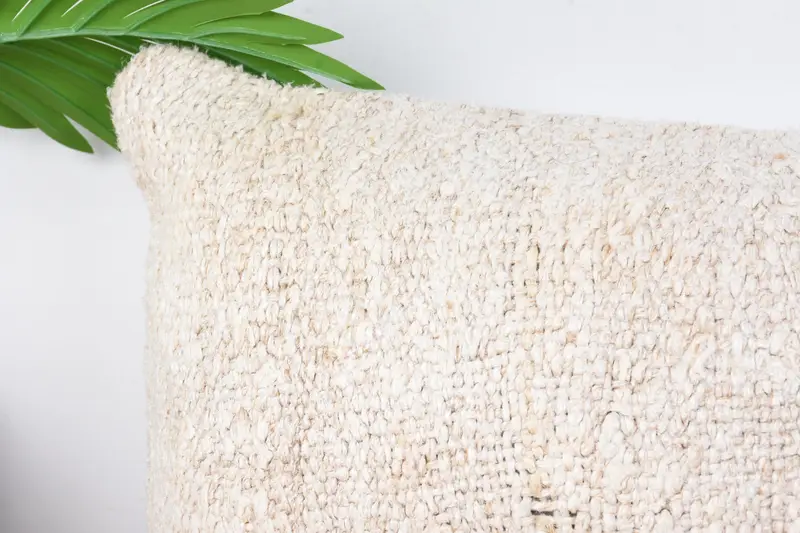 Kilim Pillow, Cushion Cover, Handmade Kilim Cushion, Turkish Bench Cushion Cover, Handmade Pillow Cover, 12x24 Beige Cushion Cover, Pillow for Sofa - 2