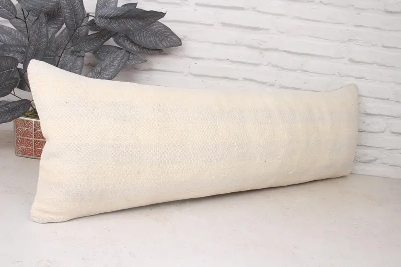Pillow Case, Ethnical Kilim Rug Pillow, Pillow for Couch, Southwestern Pillow Case, 12x36 White Pillow Case, Kilim Pillow Cover - 3