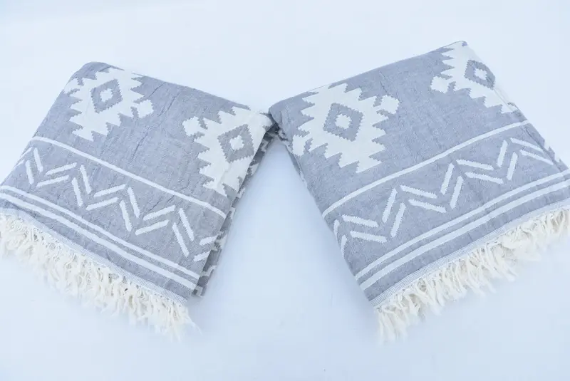 Luxury Turkish beach towel for summer vacation, Personalised Gift, Turkish towel, Travel towel, 74x40 Cotton Geometric Towel, Turkish bath towel - 5