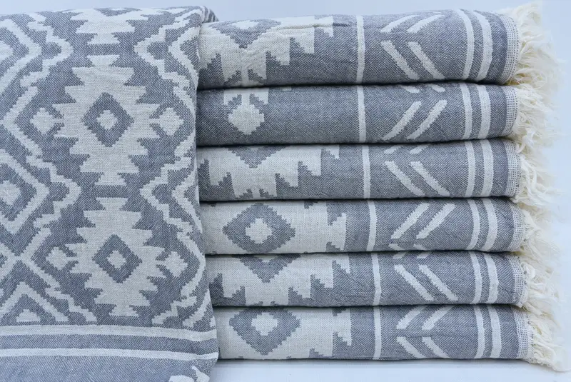 Luxury Turkish beach towel for summer vacation, Personalised Gift, Turkish towel, Travel towel, 74x40 Cotton Geometric Towel, Turkish bath towel - 2