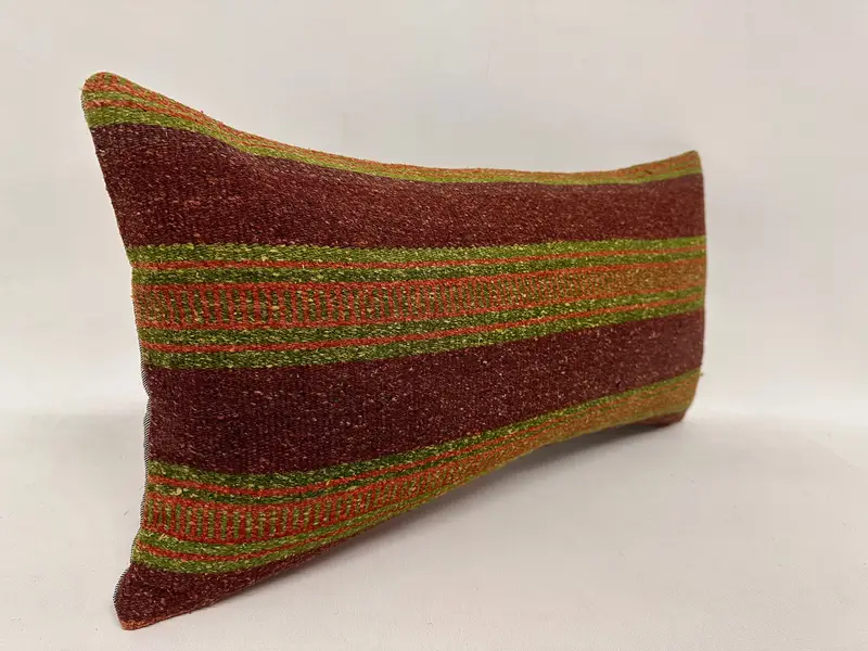 12x24 Yellow Pillow Cover, Handmade Throw Pillow, Pillow Cover, Ethnic Pillow, Throw Kilim Pillow, Vintage Pillow, Turkish Pillow - 4