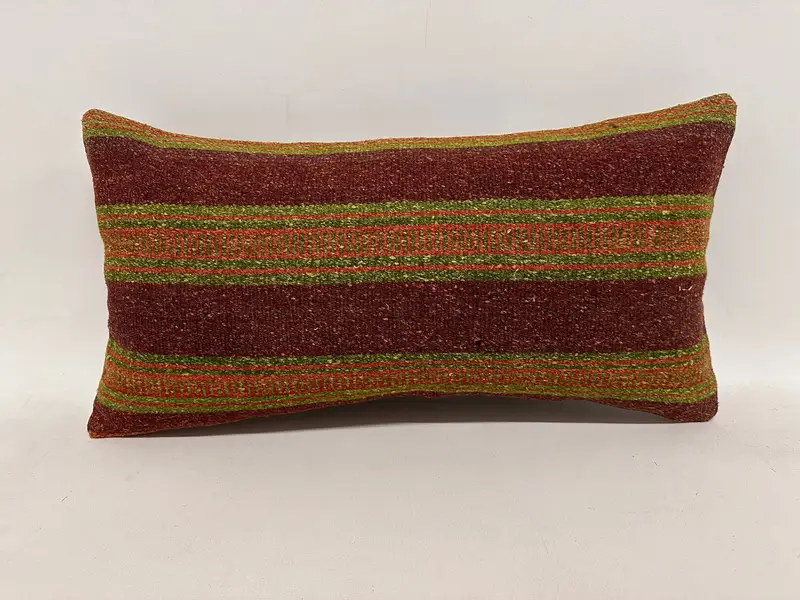 12x24 Yellow Pillow Cover, Handmade Throw Pillow, Pillow Cover, Ethnic Pillow, Throw Kilim Pillow, Vintage Pillow, Turkish Pillow - 1