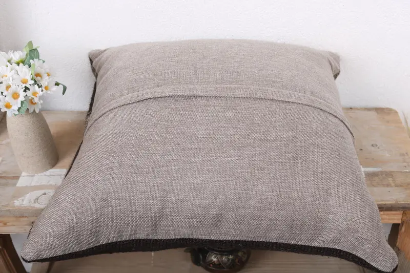 Pillow for Sofa, Boho Pillow Sham Cover, Handmade Pillow Case, Kilim Cushion Sham, Neutral Throw Pillow, Cushion, 20x20 Brown Pillow Case - 7