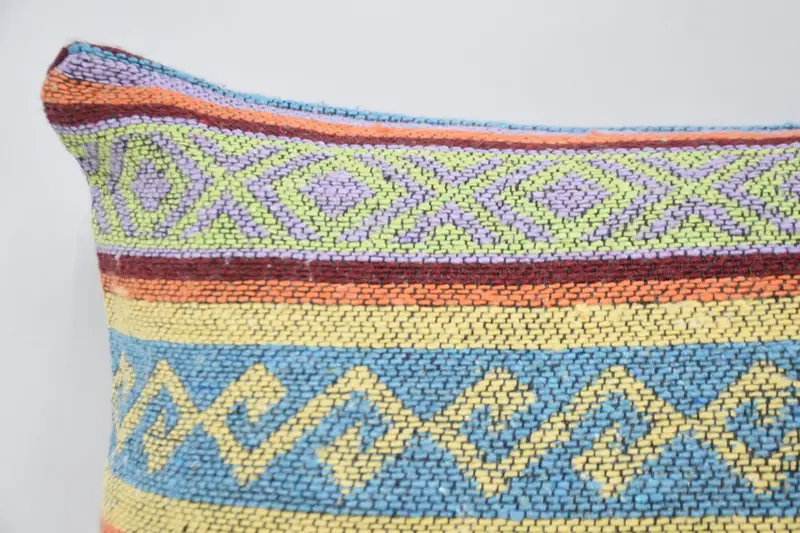 12x24 Blue Cushion Cover, Vintage Pillow, Pillow Sham, Boho Pillow, Bohemian Cushion Cushion, Boho Throw Pillow Cover, Boho Pillow Sham Cover - 2