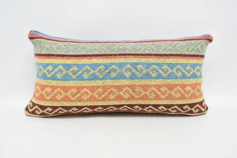 12x24 Blue Cushion Cover, Vintage Pillow, Pillow Sham, Boho Pillow, Bohemian Cushion Cushion, Boho Throw Pillow Cover, Boho Pillow Sham Cover - 1