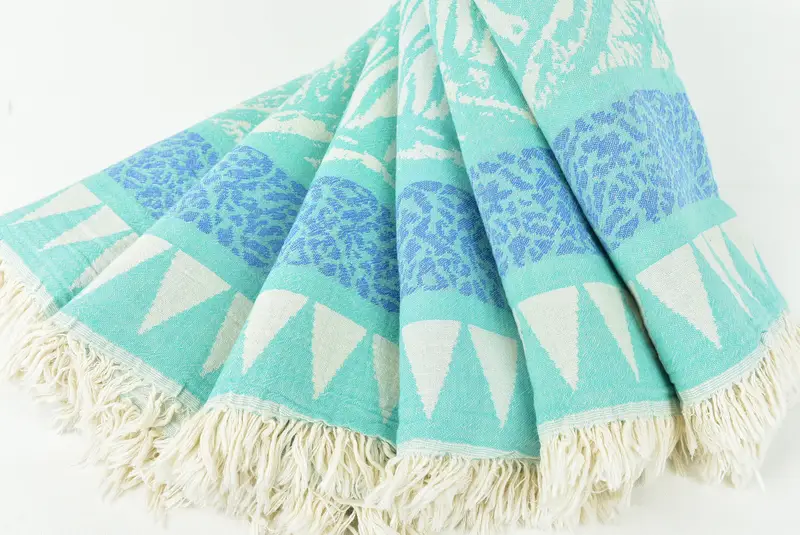 Handmade Gift, Housewarming Gift, 70x40 Cotton Geometric Towel, Baby Boy Gift, Bridesmaid Gift Towel, Best Wedding Gift, Friends Beach Towel - 6