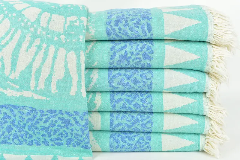 Handmade Gift, Housewarming Gift, 70x40 Cotton Geometric Towel, Baby Boy Gift, Bridesmaid Gift Towel, Best Wedding Gift, Friends Beach Towel - 3