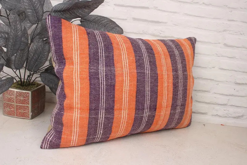 16x24 Purple Pillow Case, Turkish Corner Cushion Case, Cushion Cover, Vintage Kilim Pillow, Pillow for Sofa, Boho Pillow Sham Cover, Car Pillow - 3