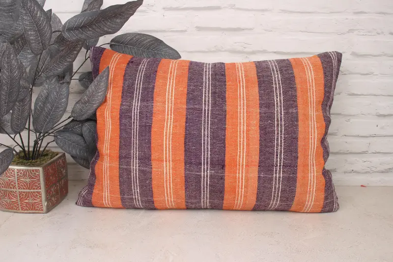16x24 Purple Pillow Case, Turkish Corner Cushion Case, Cushion Cover, Vintage Kilim Pillow, Pillow for Sofa, Boho Pillow Sham Cover, Car Pillow - 1