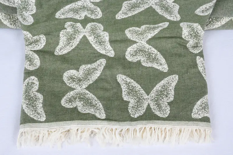 96x80 Cotton Butterfly Pattern Towel, Boho Throw Blankets, Woven Throw Blanket, Bachelorette Favor, Decorative Blanket, Customized Turkish Blanket - 2