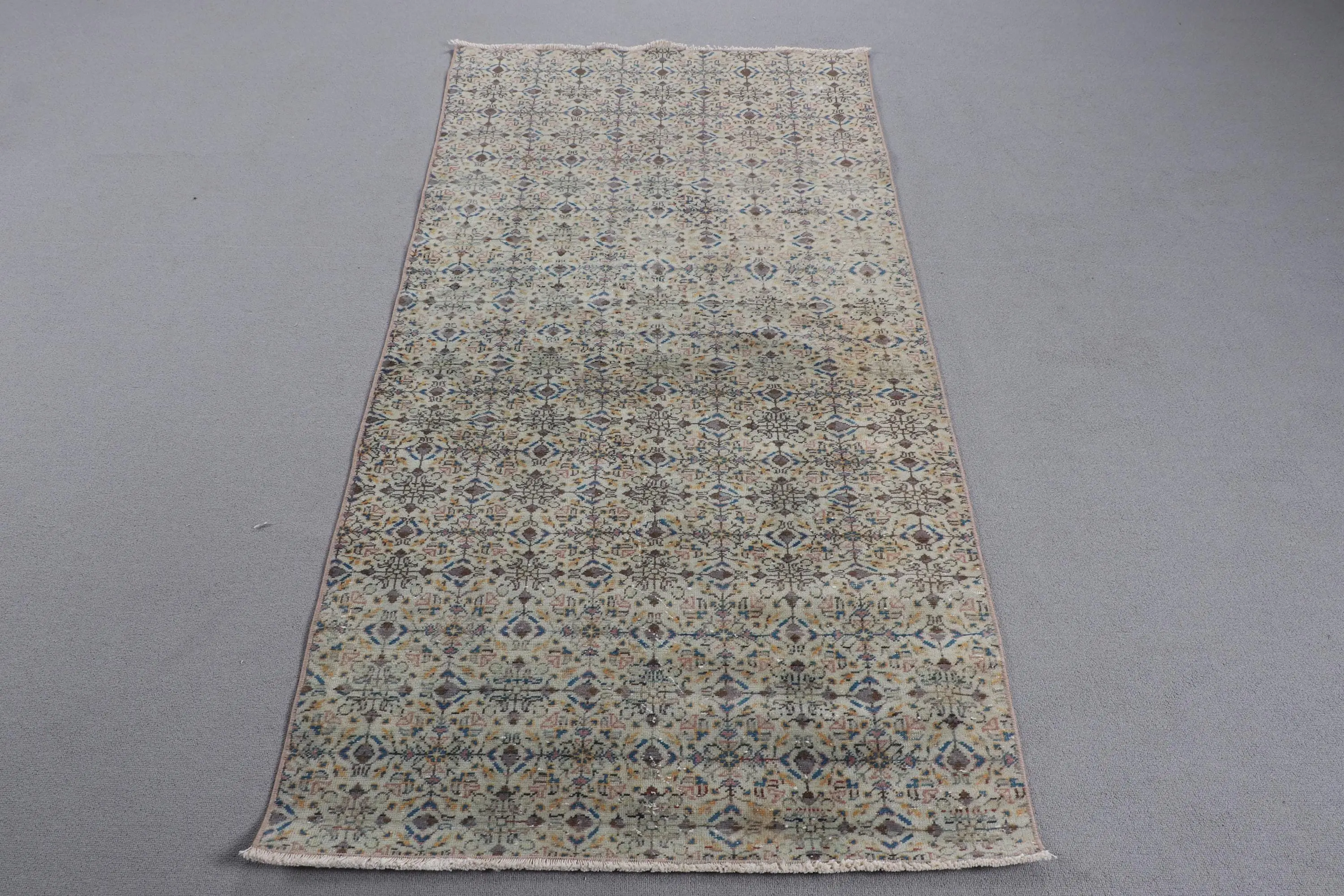 Halı, 3.1x6.2 ft Türk Halısı, Mavi Soyut Halı Yün - 1